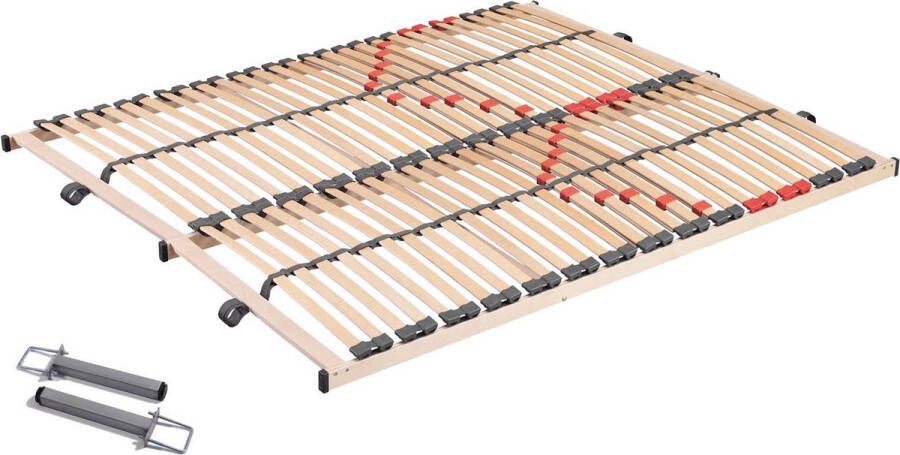 Rousseau EMOB Vaste lattenbodem Zittaro 80x200 28 latten Lattenbodems Bruin Hout Lattenbodems Op voorraad