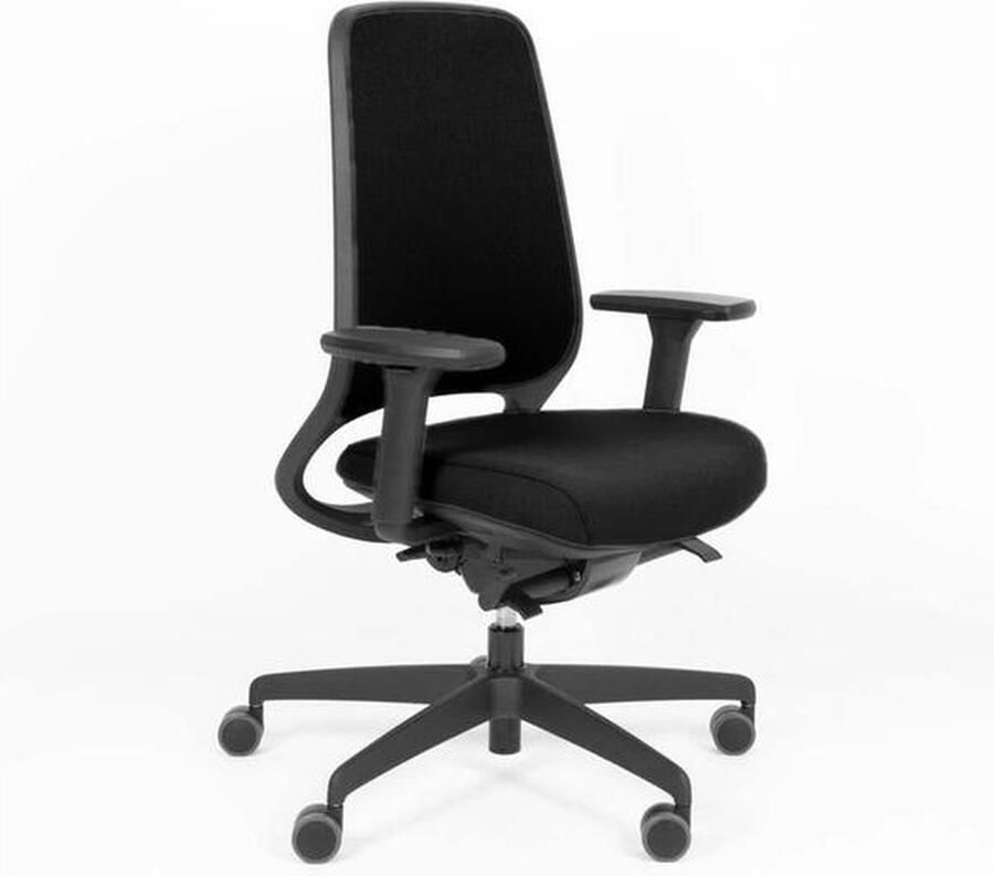 Rovo Bureaustoel 6040 EB Light Mech XP2 Armleggers Lendesteun Rug Netbespanning Zwart