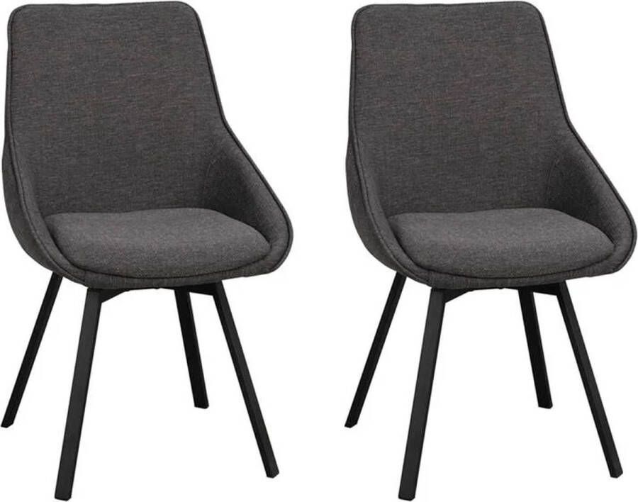 Rowico Home Alison draaibare Eetkamerstoel donkergrijs set van 2