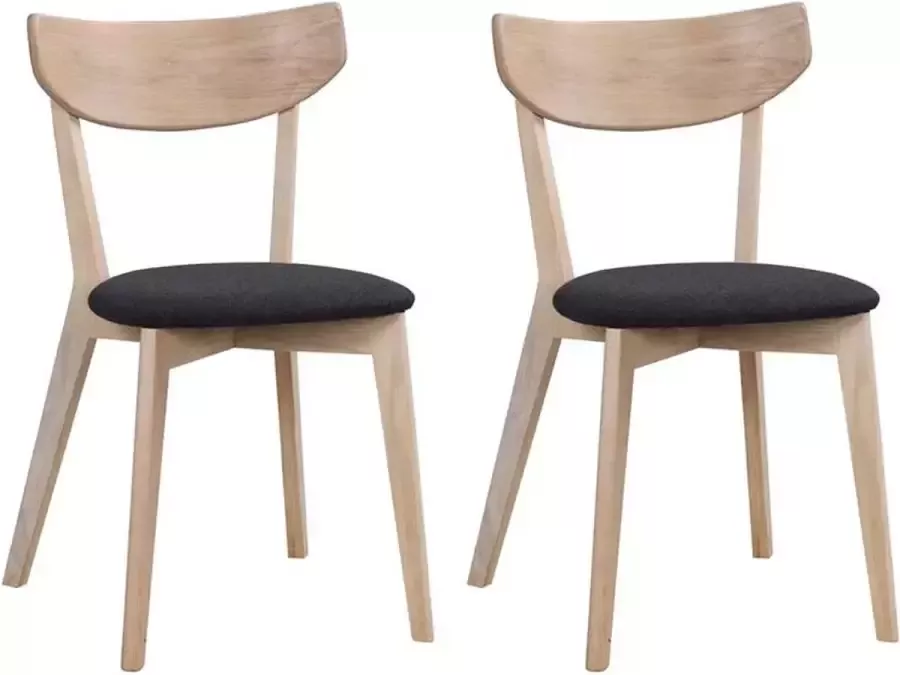 Rowico Home Ami eikenhouten eetkamerstoel whitewash met donkergrijs zitkussen set van 2