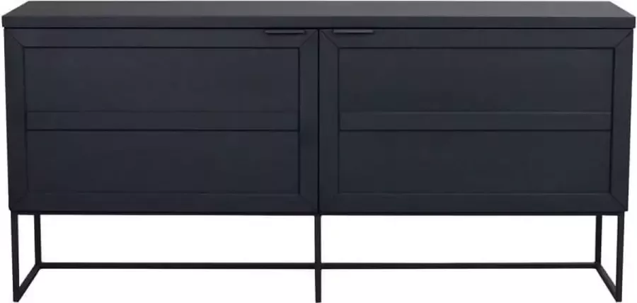 Rowico Home Everett eikenhouten dressoir zwart 160 x 41 cm Wandkast Sideboard Eikenhout Soft close Strak Modern