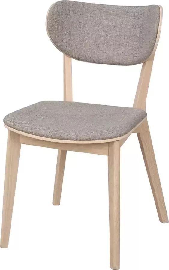 Rowico Home Kato Eikenhouten Eetkamerstoel Whitewash Met Lichtgrijze Zitting Hout Stof Scandinavisch