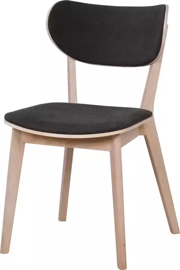 Rowico Home Kato Eikenhouten Eetkamerstoel Whitewash Met Grijze Zitting Hout Stof Scandinavisch