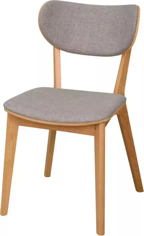 Rowico Home Kato Eikenhouten Eetkamerstoel Naturel Met Lichtgrijze Zitting Hout Stof Scandinavisch