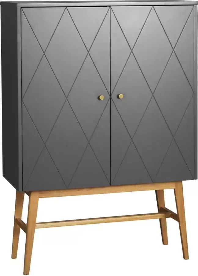 Rowico Home Rosswood houten opbergkast grijs 135 x 42 cm