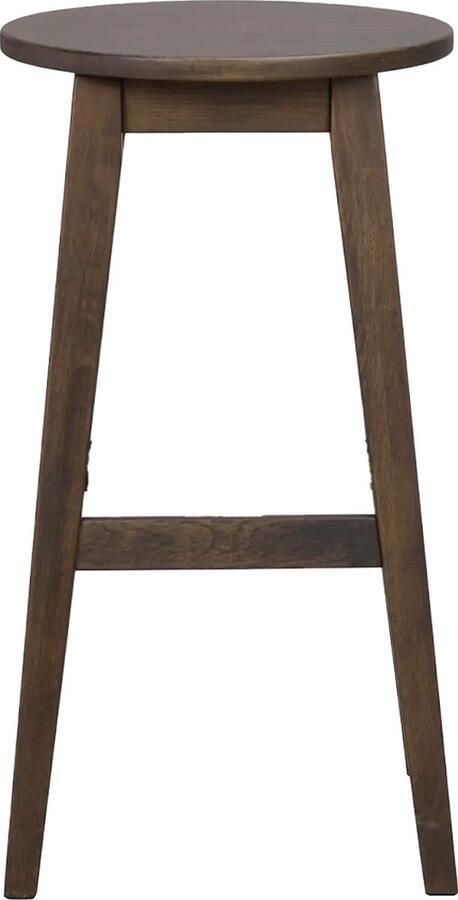 Rowico Home Austin Barkruk Walnoot Hout Barkruk zonder Rugleuning Zonder Armleuning Rond Voor Kookeiland Zithoogte 65 cm