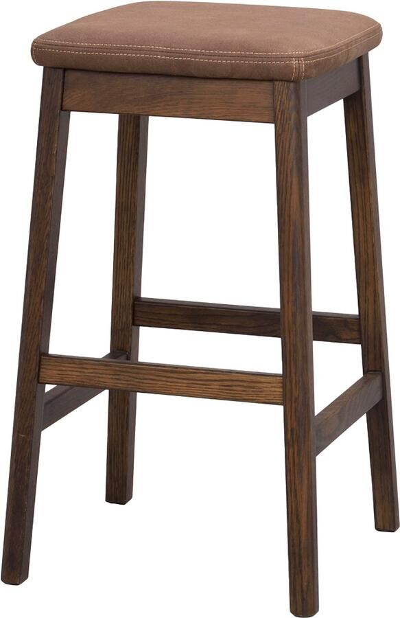 Rowico Home Livermore Barkruk Donkerbruin Hout Barkruk zonder Rugleuning Zonder Armleuning Rond Voor Kookeiland 68 cm