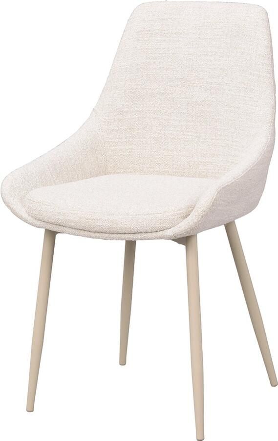 Rowico Home Sierra Eetkamerstoel Donker Beige Stof Beige Poten Scandinavisch Comfortabel