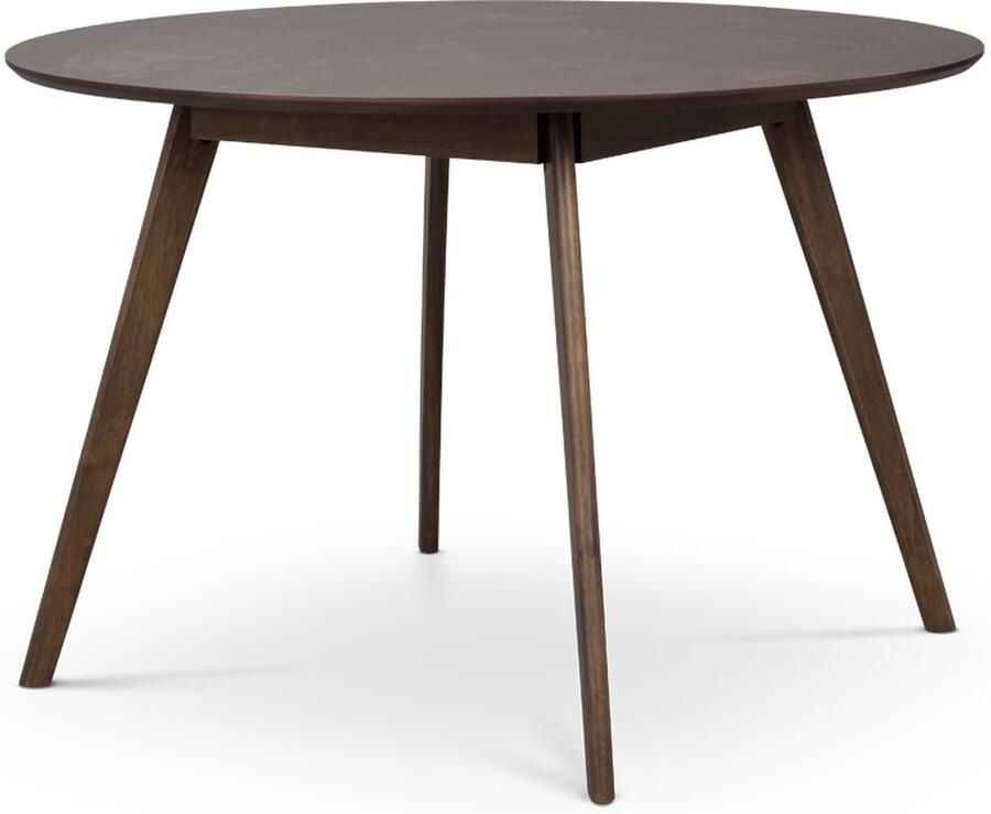 Rowico Home Yumi Ronde Eettafel Hout 4 Persoons Eetkamertafel Massief Eikenhouten Poten Japandi Bruin Donker Eiken Ø 115 cm x 75 cm