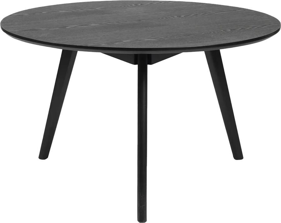 Rowico Home Yumi Ronde Salontafel Zwart Hout Bijzettafel Koffietafel Retro Scandinavisch Tafeltje voor Woonkamer Ø 90 x 53 cm
