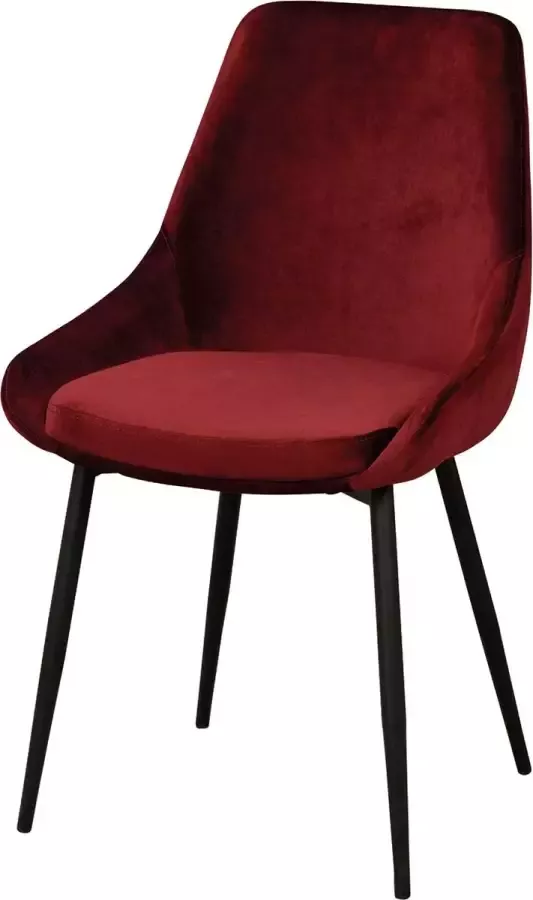 Rowico Home Sierra velvet eetkamerstoel rood