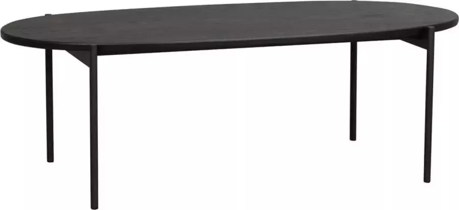Rowico Home Skye Ovale Salontafel Zwart Hout Metalen Poten Koffietafel Woonkamer Modern Industrieel 120 x 60 x 40 cm
