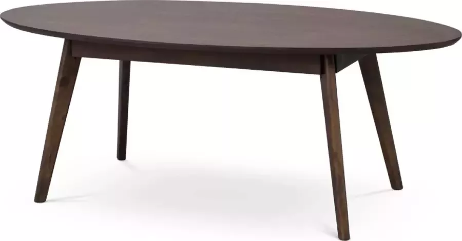 Rowico Home Yumi Ovale Salontafel Donkerbruin Hout Scandinavisch Japandi Retro Organische Vorm Tafeltje Woonkamer 130 x 65 x 48 cm
