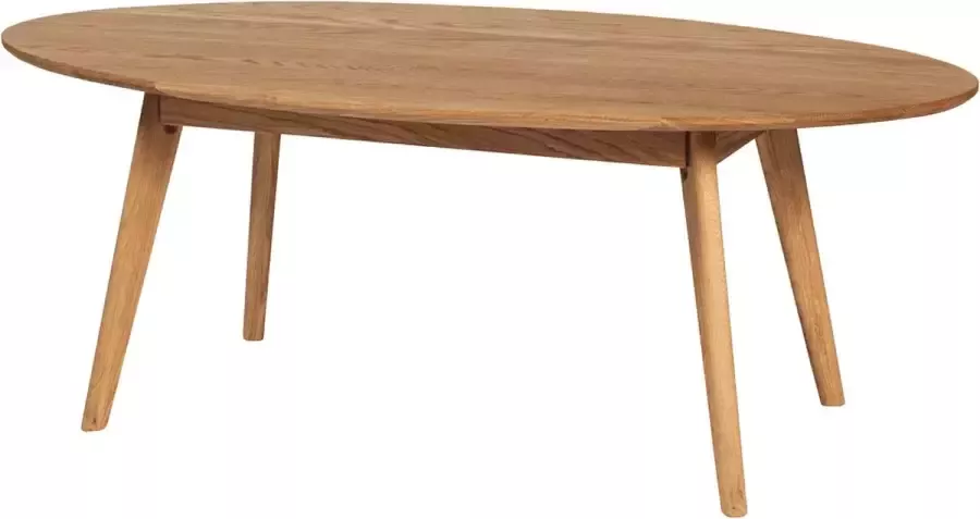 Rowico Home Yumi Ovale Salontafel Naturel Hout Scandinavisch Retro Organische Vorm Tafeltje Woonkamer 130 x 65 x 48 cm