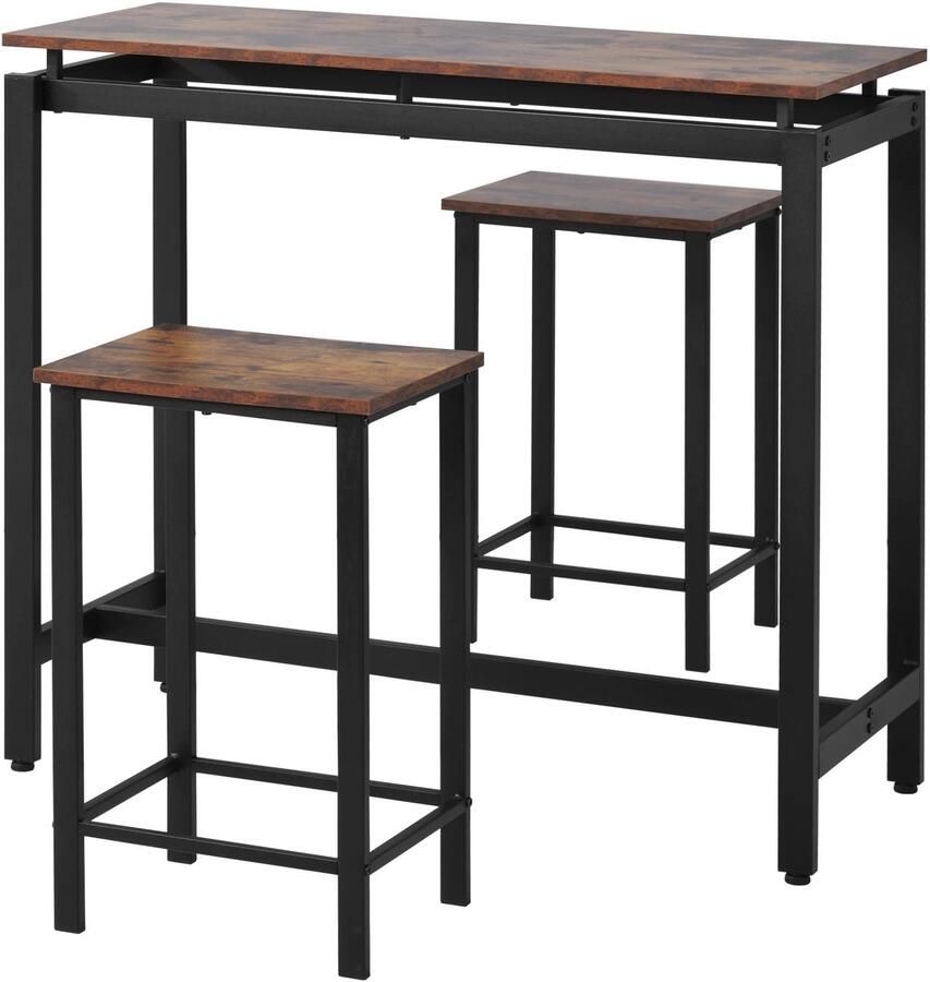 ​Roxana D. Roxana Tafel Salontafel Stoelen Inbegrepen Eetkamer Rechthoek 2 Stoelen Set Keuken Bar Stijlvol Ruimtebesparend Hoogwaardig Materiaal Antislip