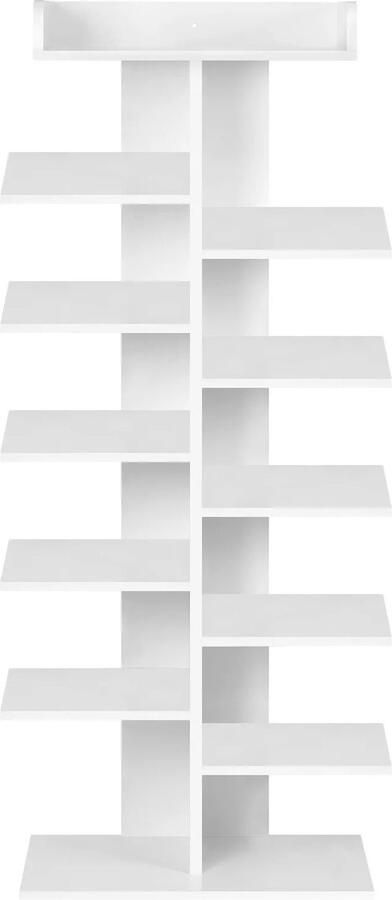 Suredeal Woltu 12-Laags Schoenenrek Witte Schoenkast Ruimtebesparende Plank Schoenopslag Parket Schoenorganizer Voor Hal Woonkamer