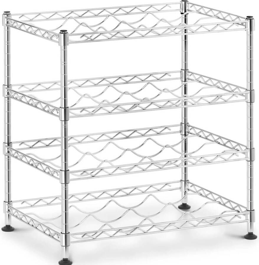 Royal Catering Metalen wijnrek 45 x 30 x 45 cm 200 kg zilver