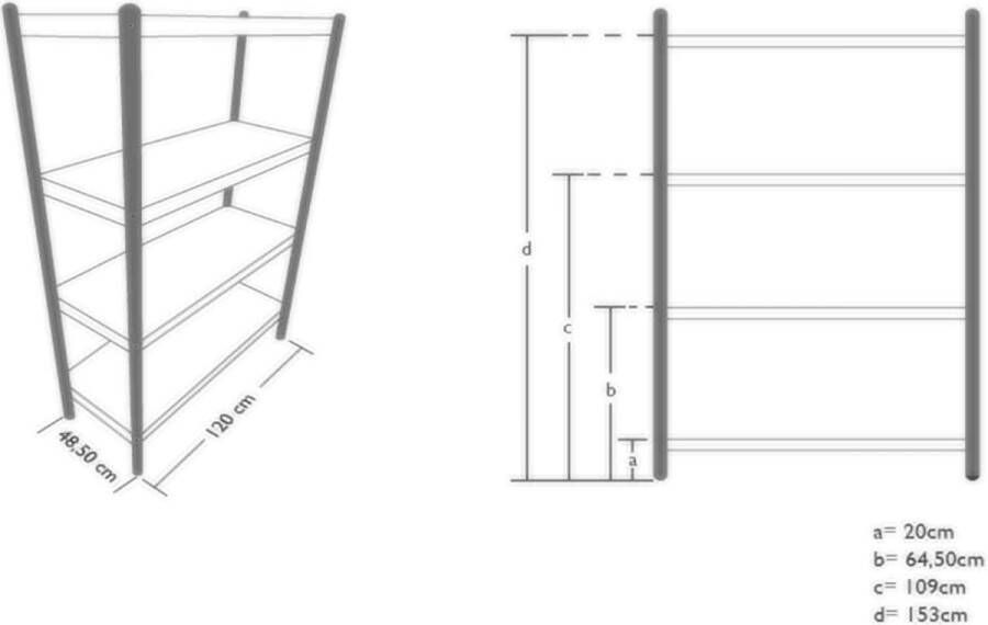 Royal Catering Roestvrij stalen plank 120 cm - Foto 2