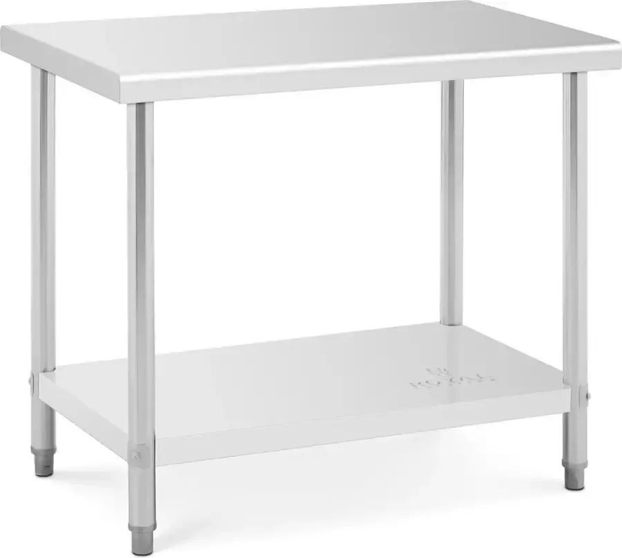 Royal Catering Roestvrij stalen werktafel 100 x 60 cm 90 kg capaciteit