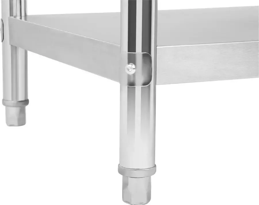 Royal Catering Roestvrij stalen werktafel 100 x 70 cm verhoogde kant 95 kg capaciteit