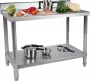 Royal Catering Roestvrij stalen werktafel 100 x 70 cm verhoogde kant 95 kg capaciteit - Thumbnail 1