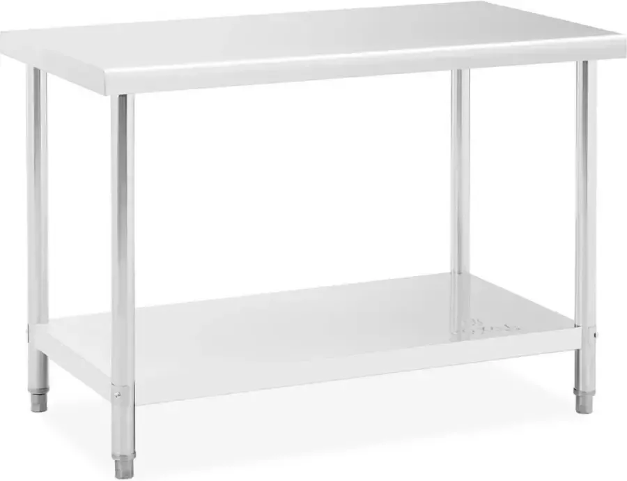 Royal Catering Roestvrij stalen werktafel 120 x 60 cm max. draagcapaciteit 110 kg