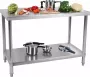 Royal Catering Roestvrij stalen werktafel 120 x 70 cm 115 kg capaciteit - Thumbnail 1