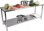 Royal Catering Roestvrij stalen werktafel 200 x 60 cm 160 kg capaciteit - Thumbnail 1