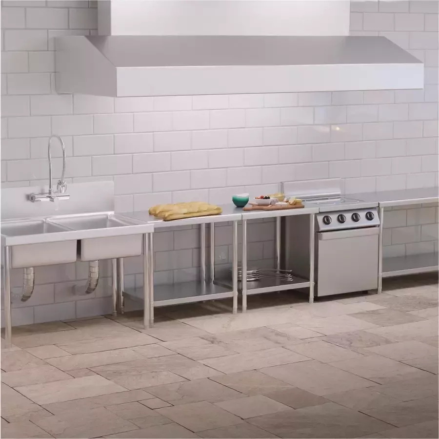 Royal Catering Roestvrij stalen werktafel 68 x 60 cm 190 kg laadvermogen