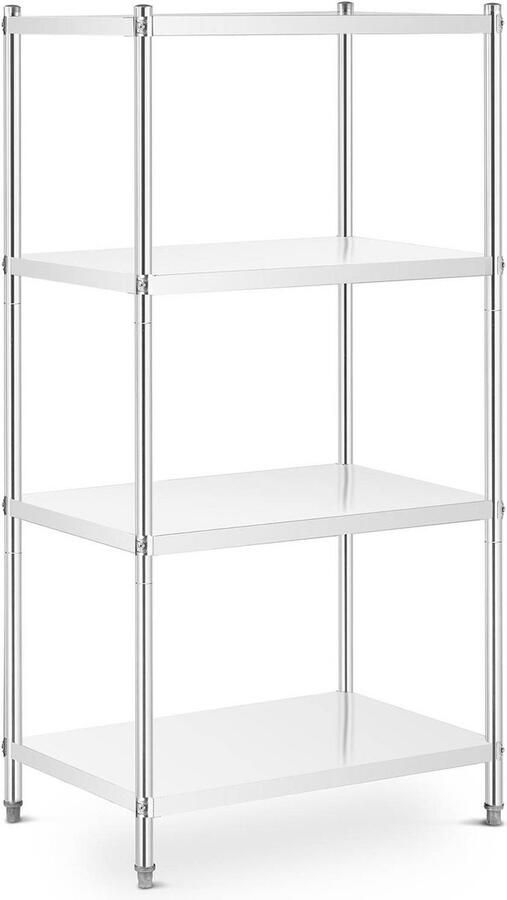 Royal Catering Estantería de metal 90 x 60 x 180 cm 200 kg Acero inoxidable