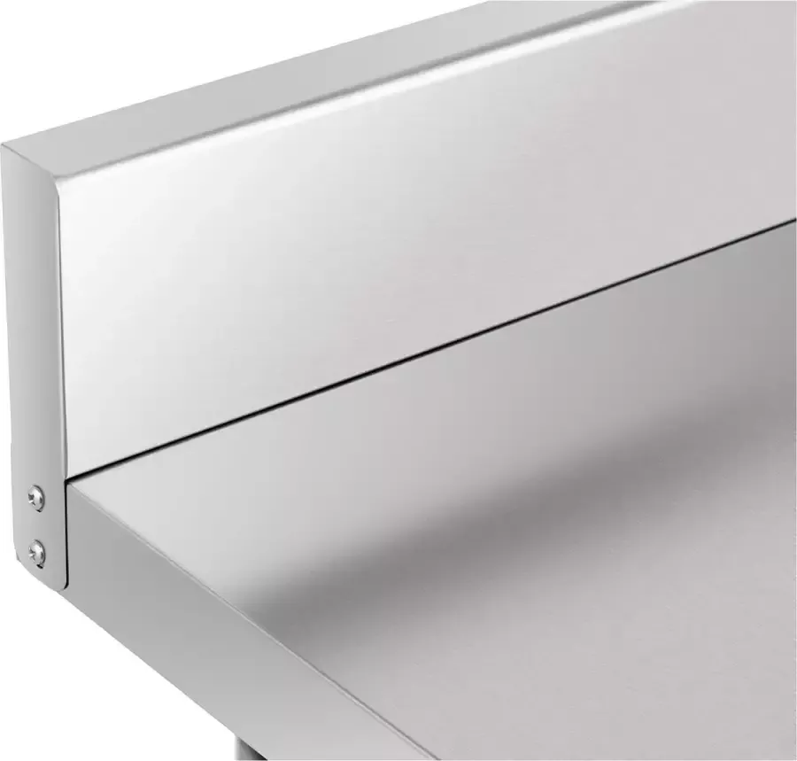 Royal Catering RVS tafel 64 x 64 cm achterwand 200 kg laadvermogen - Foto 2