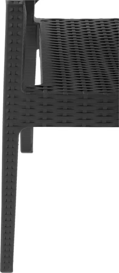 Royal Catering Stoel set van 4 tot 150 kg rugleuning met mandpatroon armleuning zwart - Foto 2