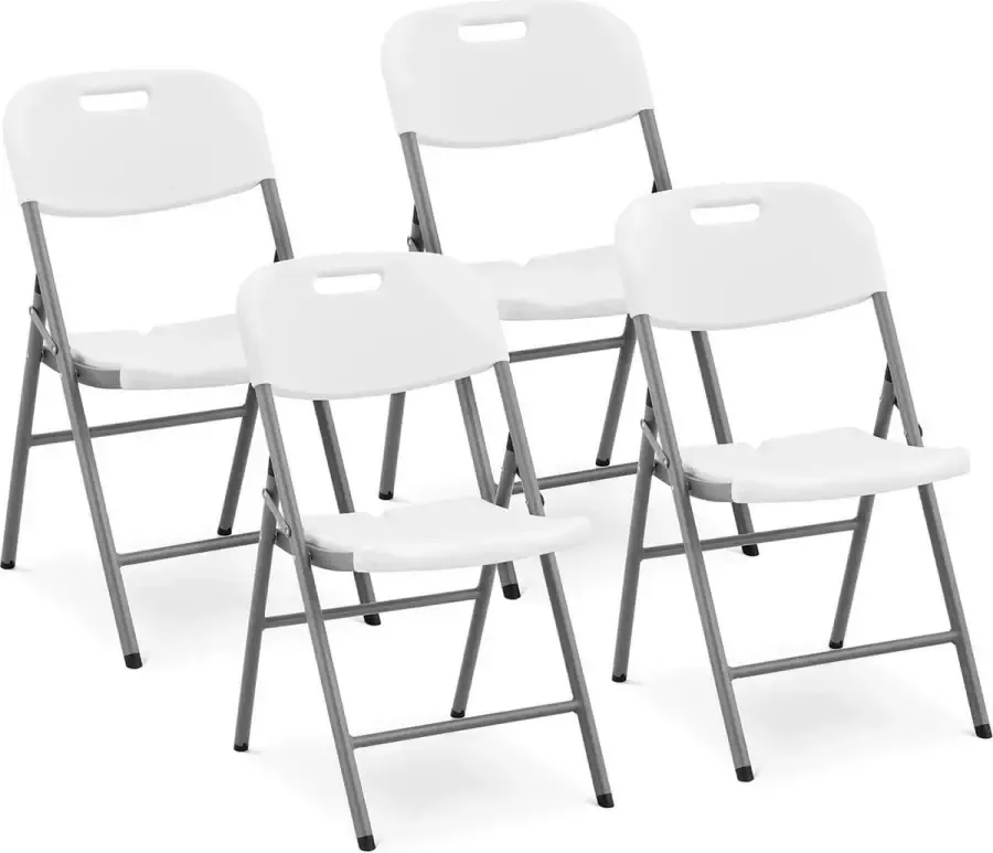 Royal Catering Sillas plegables set van 4 180 kg zitvlak: 40 x 38 cm wit - Foto 3