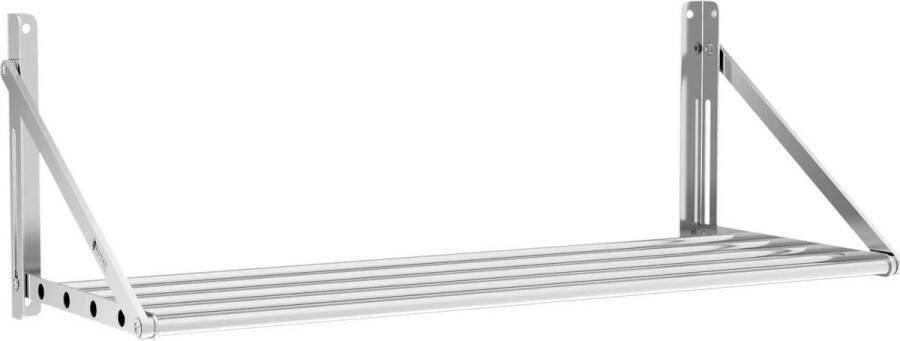 Royal Catering Wandplank inklapbaar 100 x 45 cm 40 kg roestvrij staal