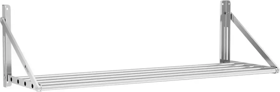 Royal Catering Wandplank inklapbaar 120 x 45 cm 40 kg roestvrij staal - Foto 1