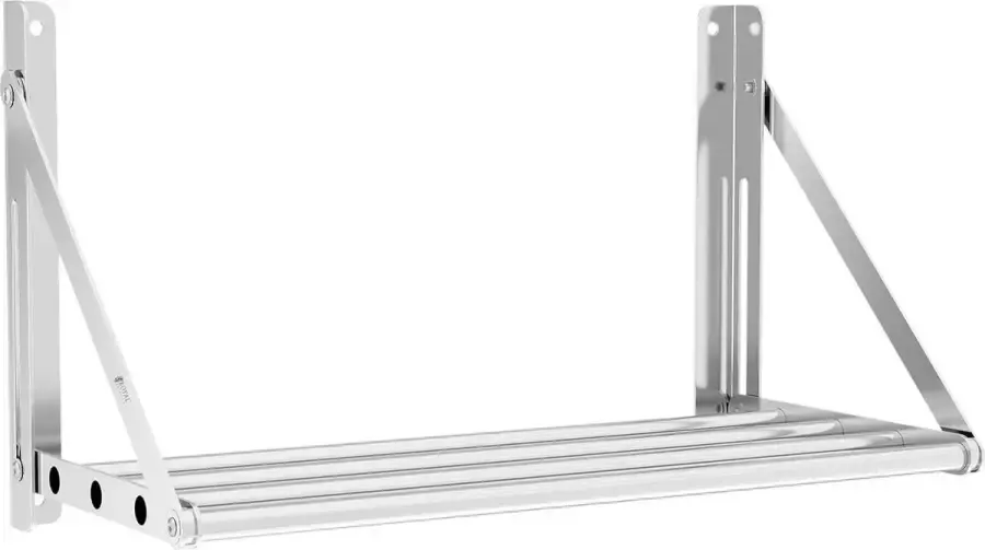 Royal Catering Wandplank inklapbaar 60 x 30 cm 40 kg roestvrij staal - Foto 2