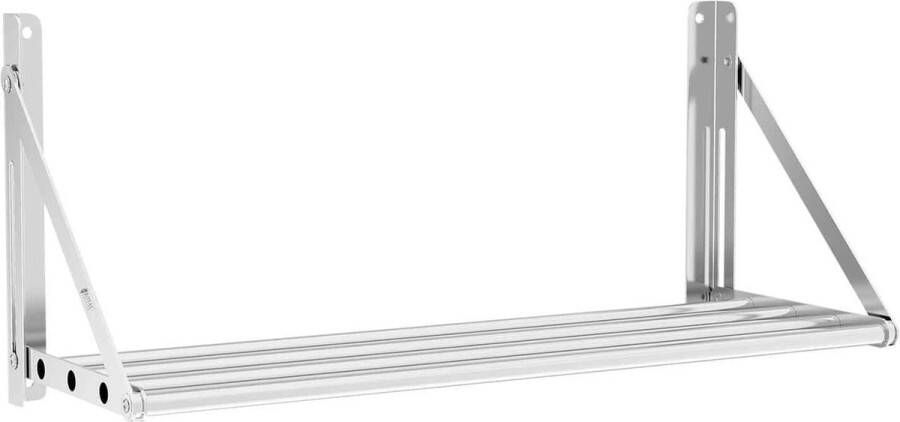 Royal Catering Wandplank inklapbaar 80 x 30 cm 40 kg roestvrij staal