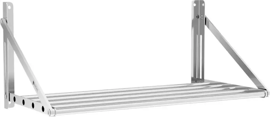 Royal Catering Wandplank inklapbaar 80 x 45 cm 40 kg roestvrij staal