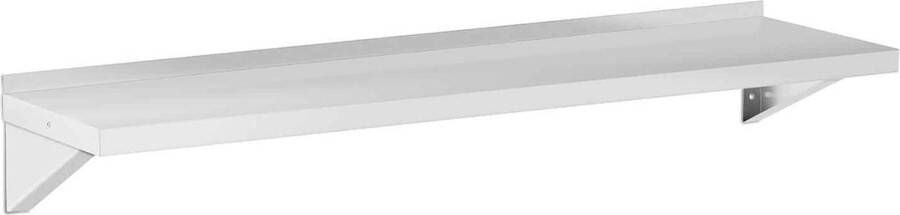 Royal Catering Wandplank RVS 150x40 cm tot 80 kg