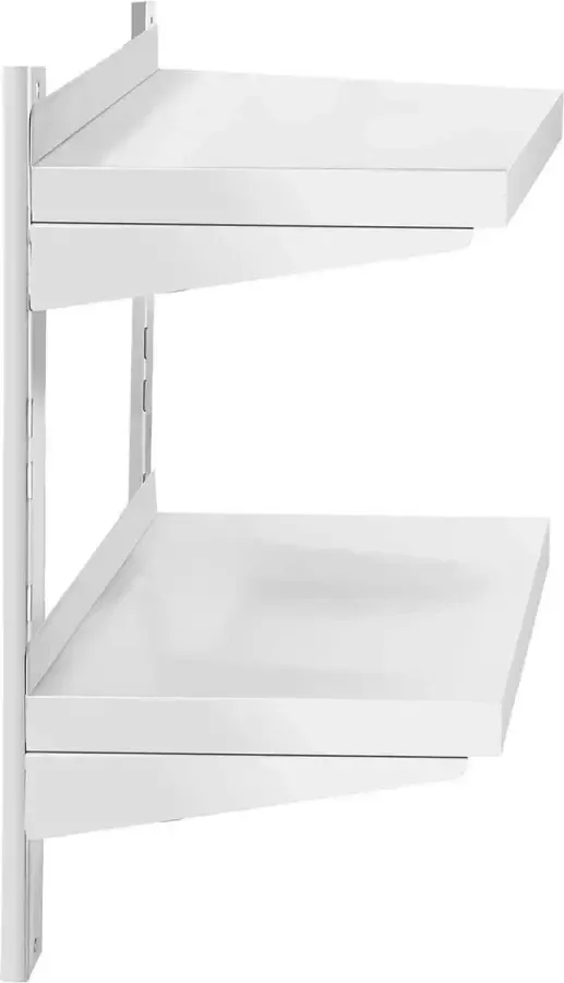 Royal Catering Wandrek van roestvrij staal 2 planken 60 x 30 cm