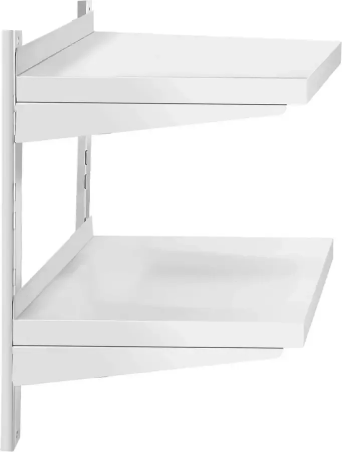 Royal Catering Wandrek van roestvrij staal 2 planken 60 x 40 cm