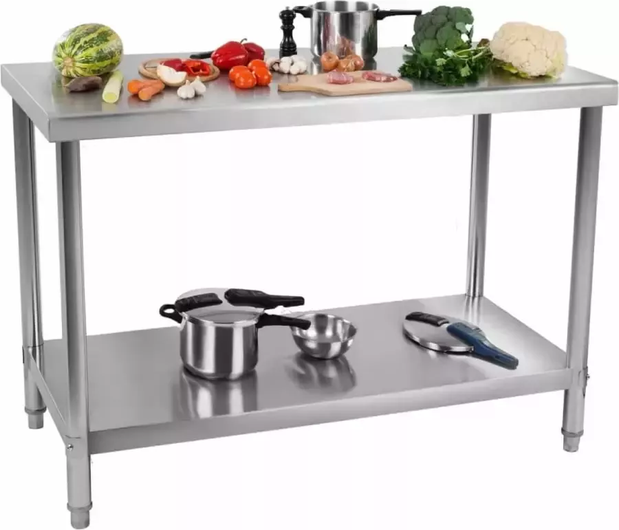 Royal Catering Werkbank RVS Totale draagvermogen van 143 kg 120 x 70 cm - Foto 2