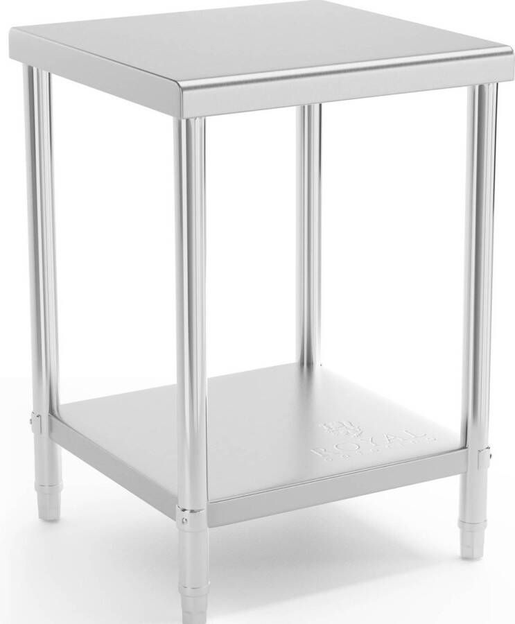 Royal Catering Roestvrij stalen werktafel 60 x 60 cm 150 kg laadvermogen