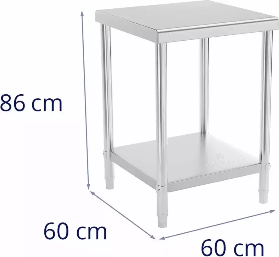 Royal Catering Werktafel keuken tafel rvs 60 x 60 cm