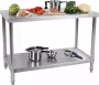 Royal Catering Werktafel Roestvrij staal 120 x 60 cm Max. belasting 137 kg - Thumbnail 1