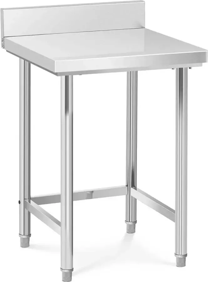 Royal Catering RVS tafel 64 x 64 cm achterwand 200 kg laadvermogen