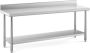 Royal Catering Werktafel – rvs werktafel 200 x 60 cm opstaande rand 160 kg capaciteit - Thumbnail 1
