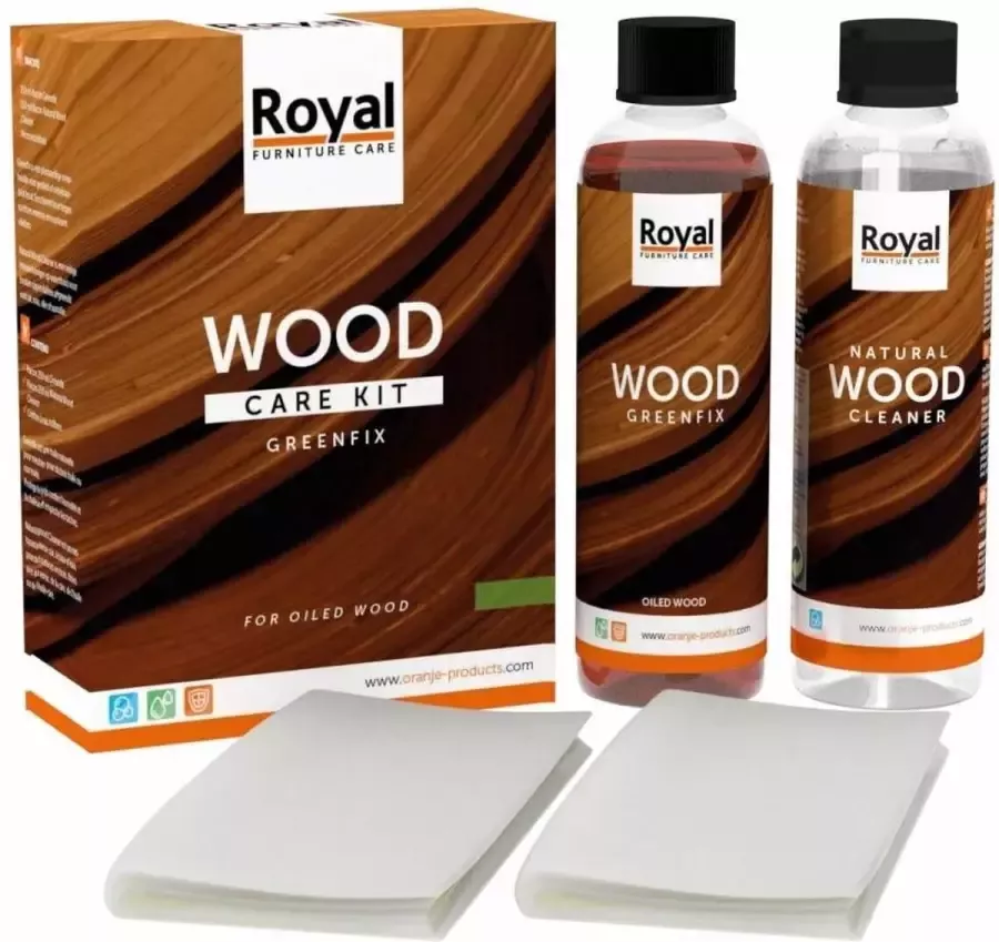 Royal furniture care Oranje Greenfix Wood Care Kit + Cleaner 2x250ml