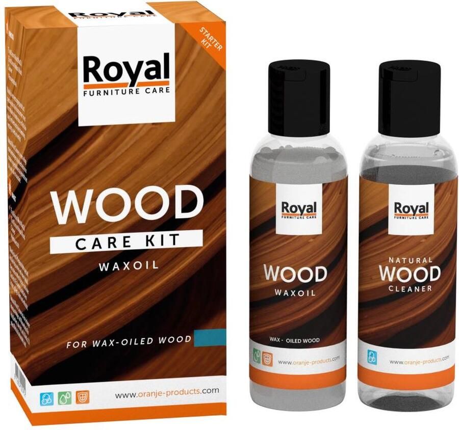 Royal furniture care HSM Collection-Starterkit Waxoil + Cleaner-2x 75 ml-Transparant-Olie