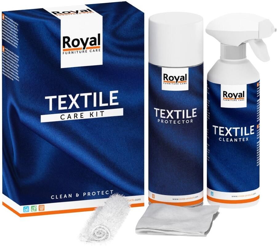 Royal furniture care Textile Care Kit Protector en Spray 2x 500 ml Transparant Vloeistof Textiel Royal Oranje Furniture Care - Foto 3